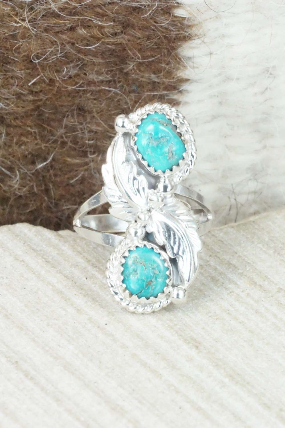 Turquoise & Sterling Silver Ring - William Begay - Size 6.25
