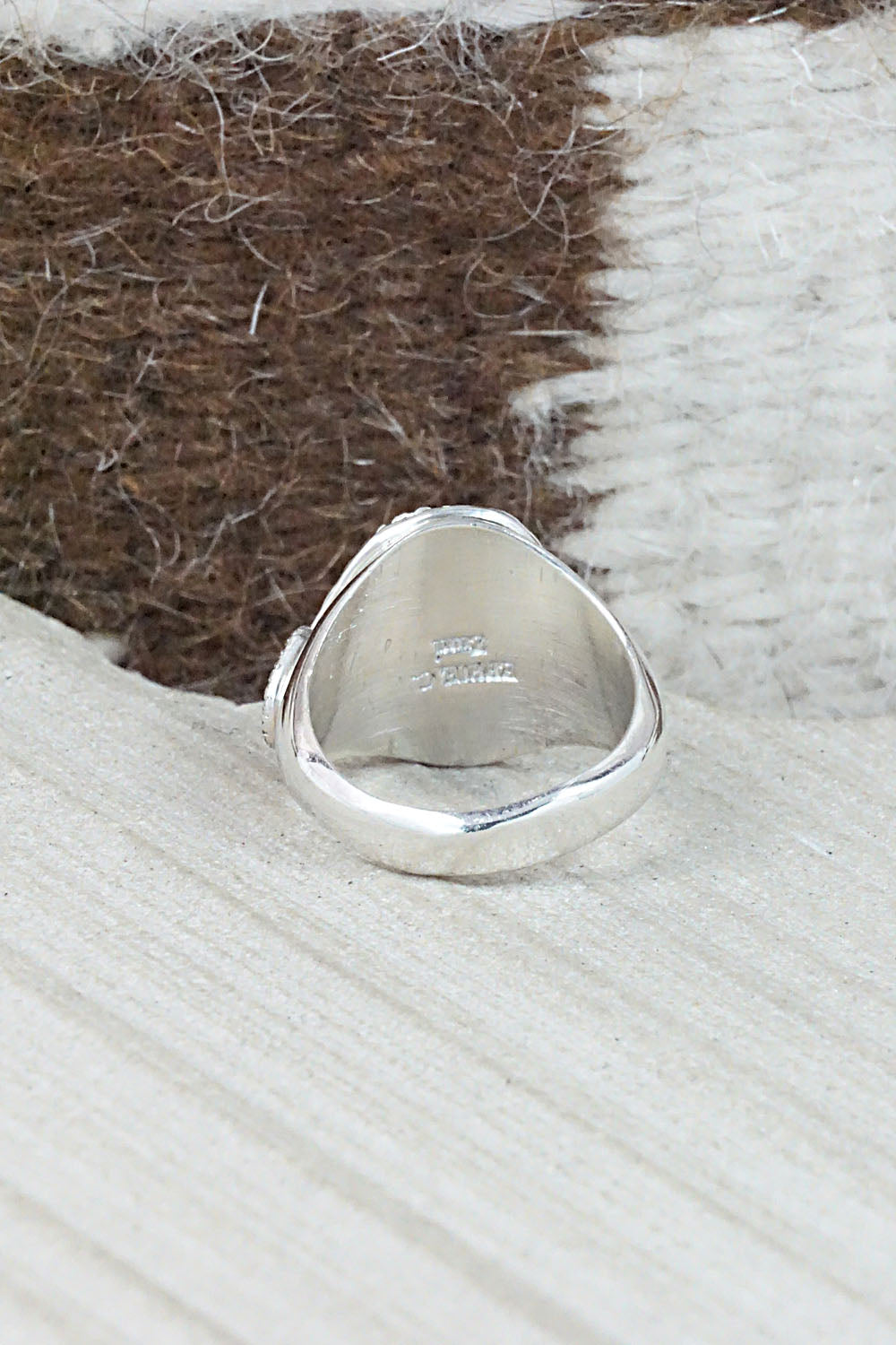 Turquoise & Sterling Silver Ring - Joy Calavaza - Size 7.5