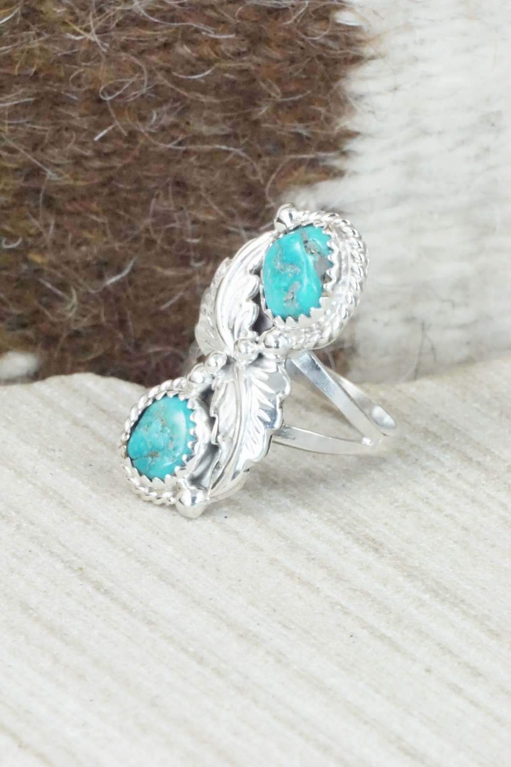 Turquoise & Sterling Silver Ring - William Begay - Size 6.25