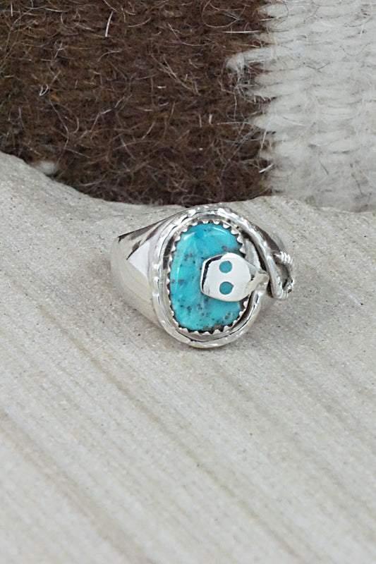 Turquoise & Sterling Silver Ring - Joy Calavaza - Size 7