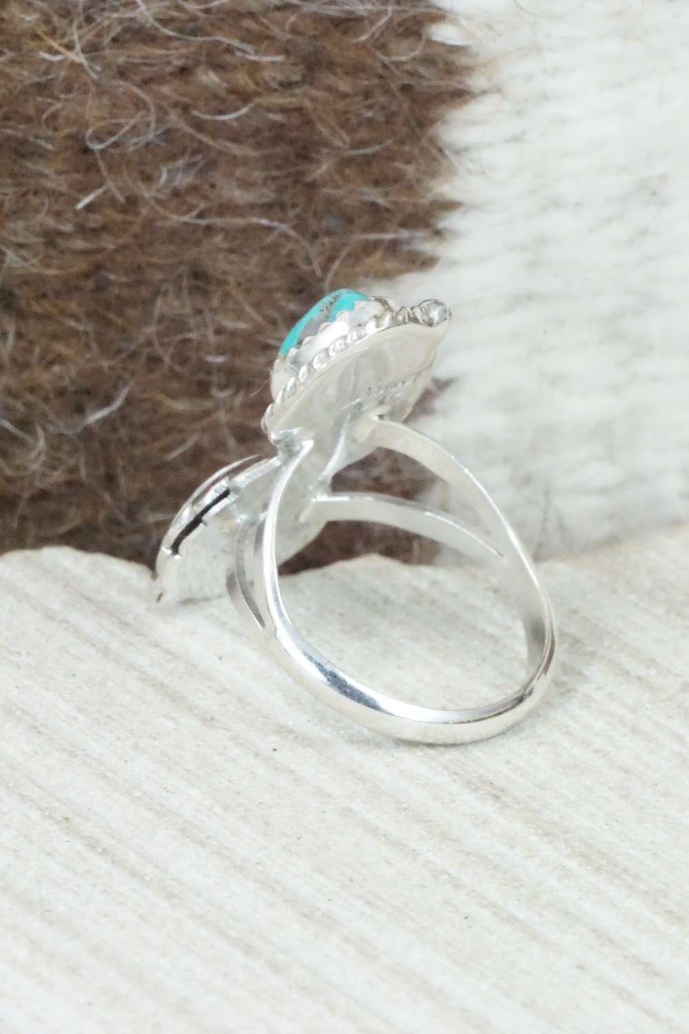 Turquoise & Sterling Silver Ring - William Begay - Size 6.25