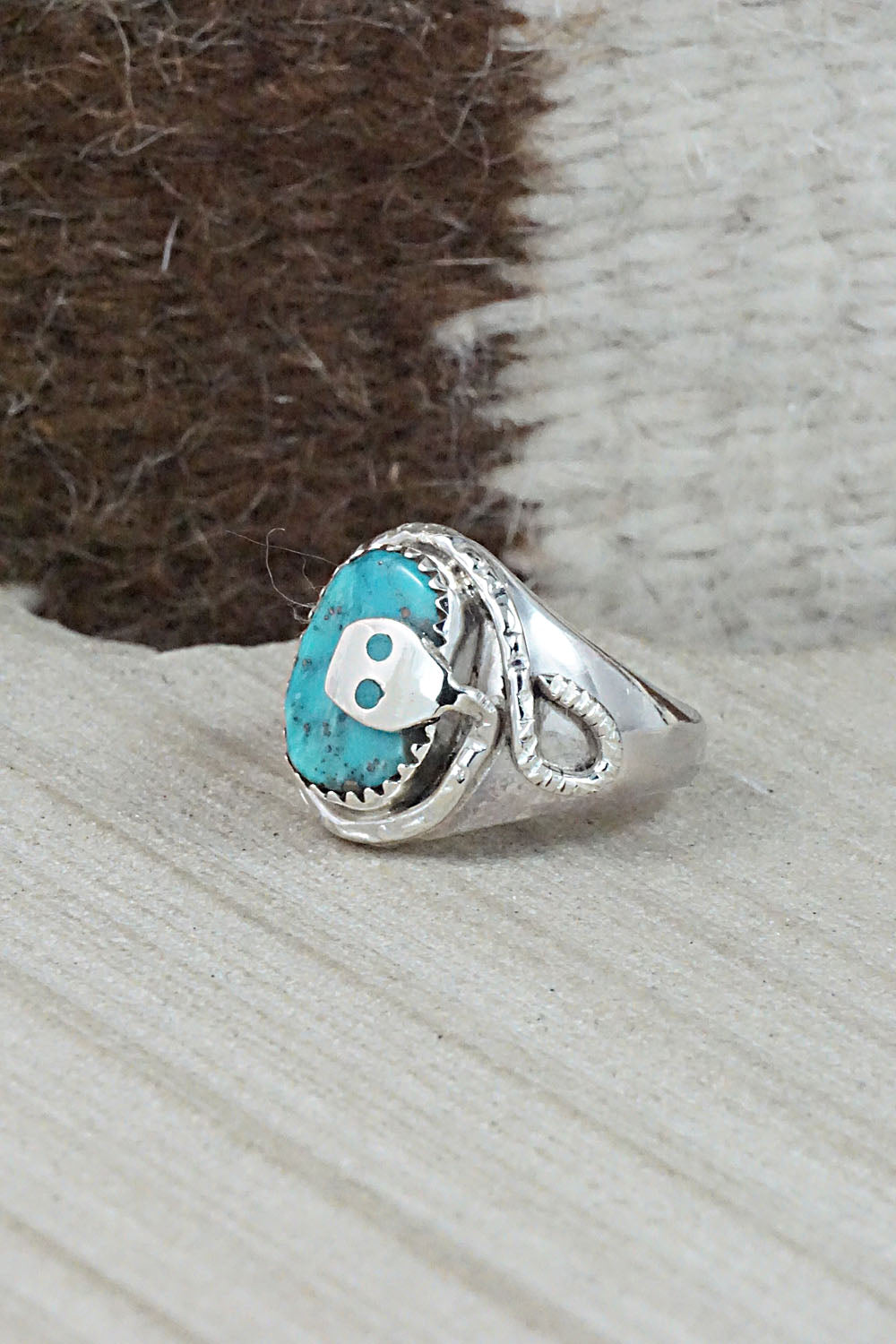 Turquoise & Sterling Silver Ring - Joy Calavaza - Size 7