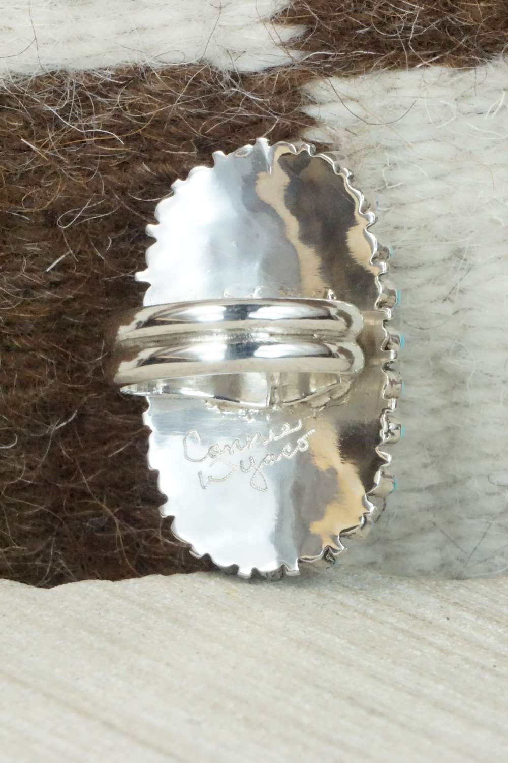 Turquoise & Sterling Silver Ring - Connie Wyaco - Size 6.5