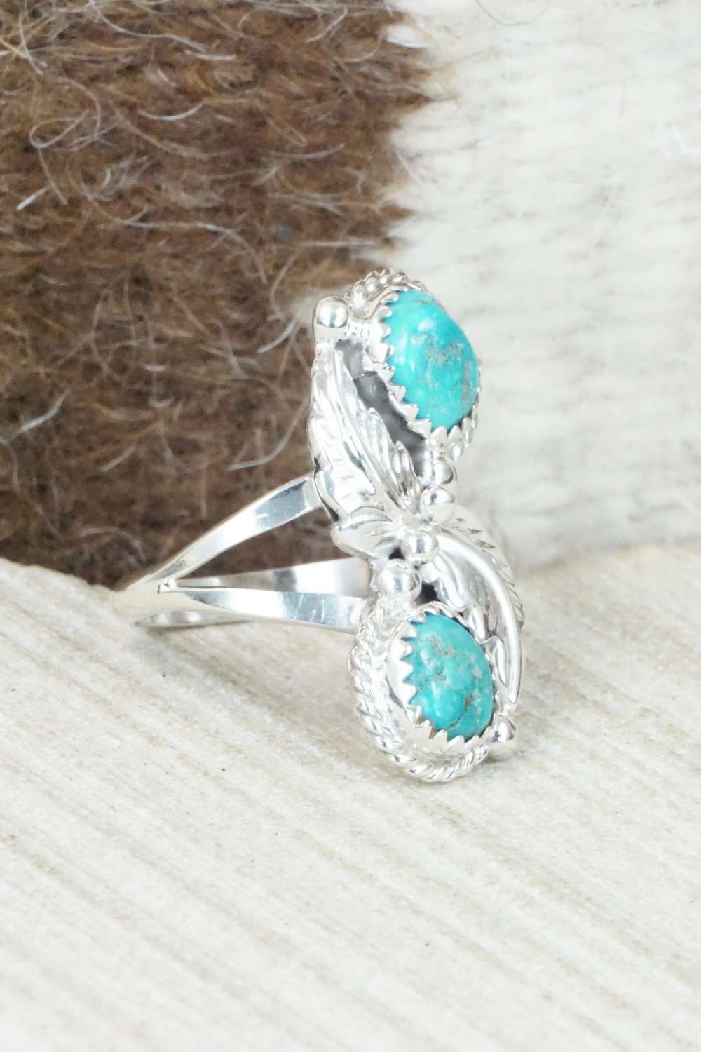 Turquoise & Sterling Silver Ring - William Begay - Size 6.25
