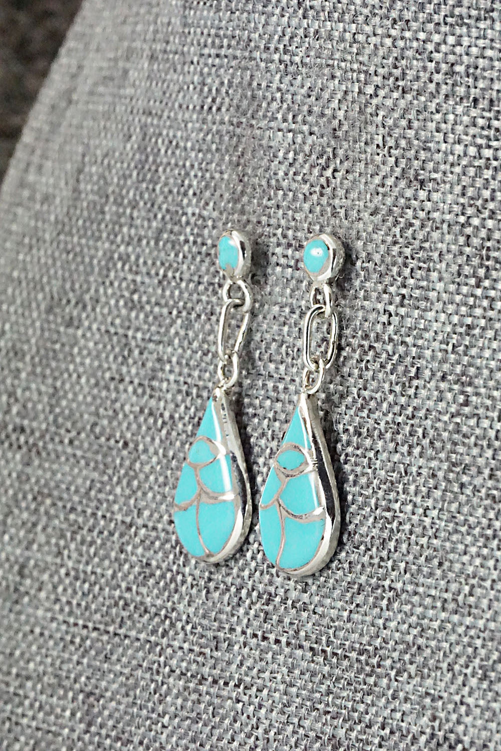 Turquoise & Sterling Silver Earrings - Orena Leekya