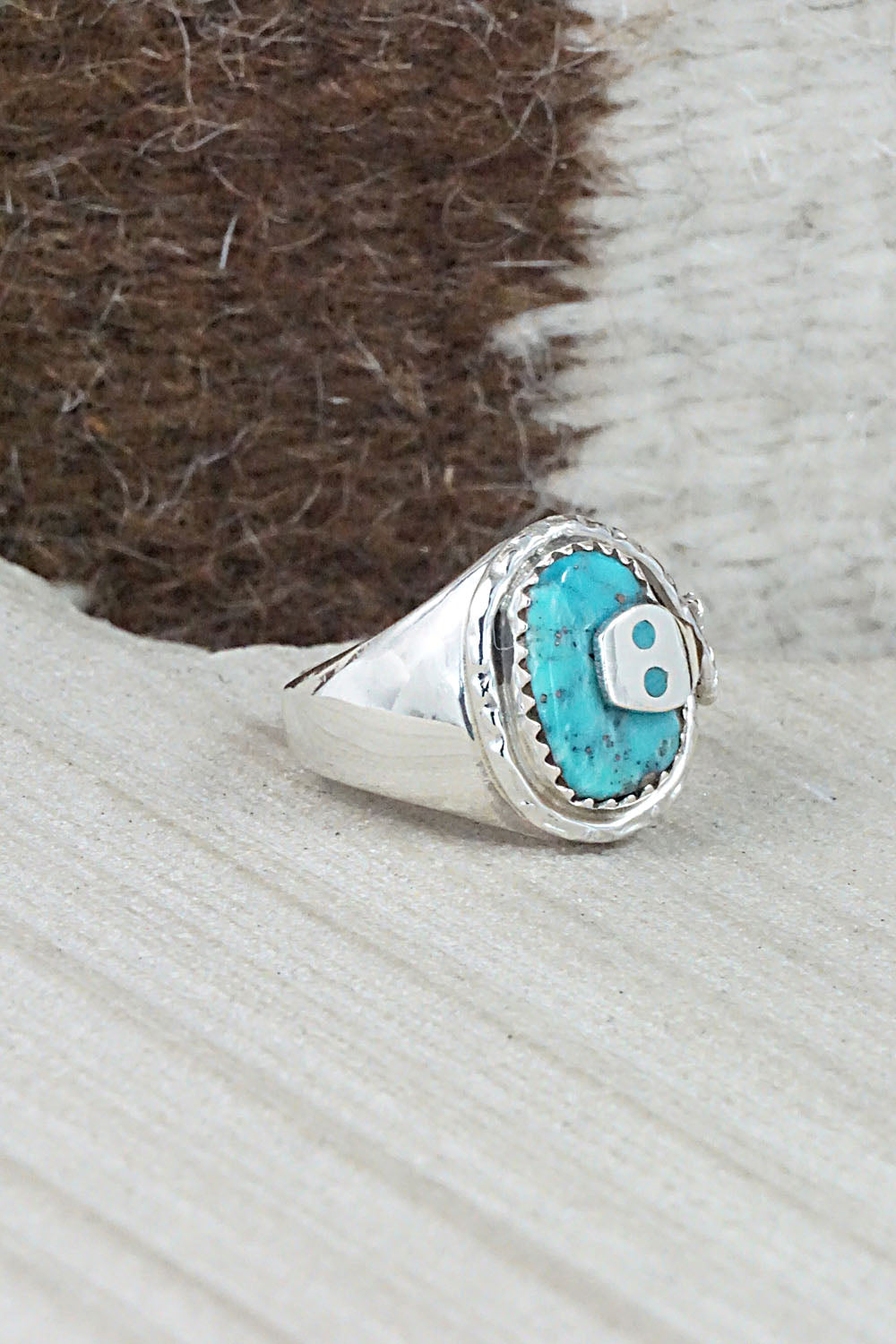 Turquoise & Sterling Silver Ring - Joy Calavaza - Size 7