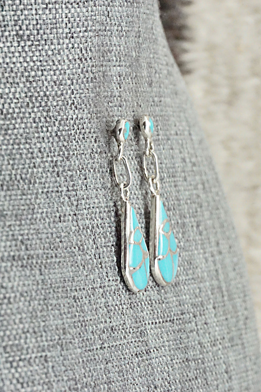 Turquoise & Sterling Silver Earrings - Orena Leekya