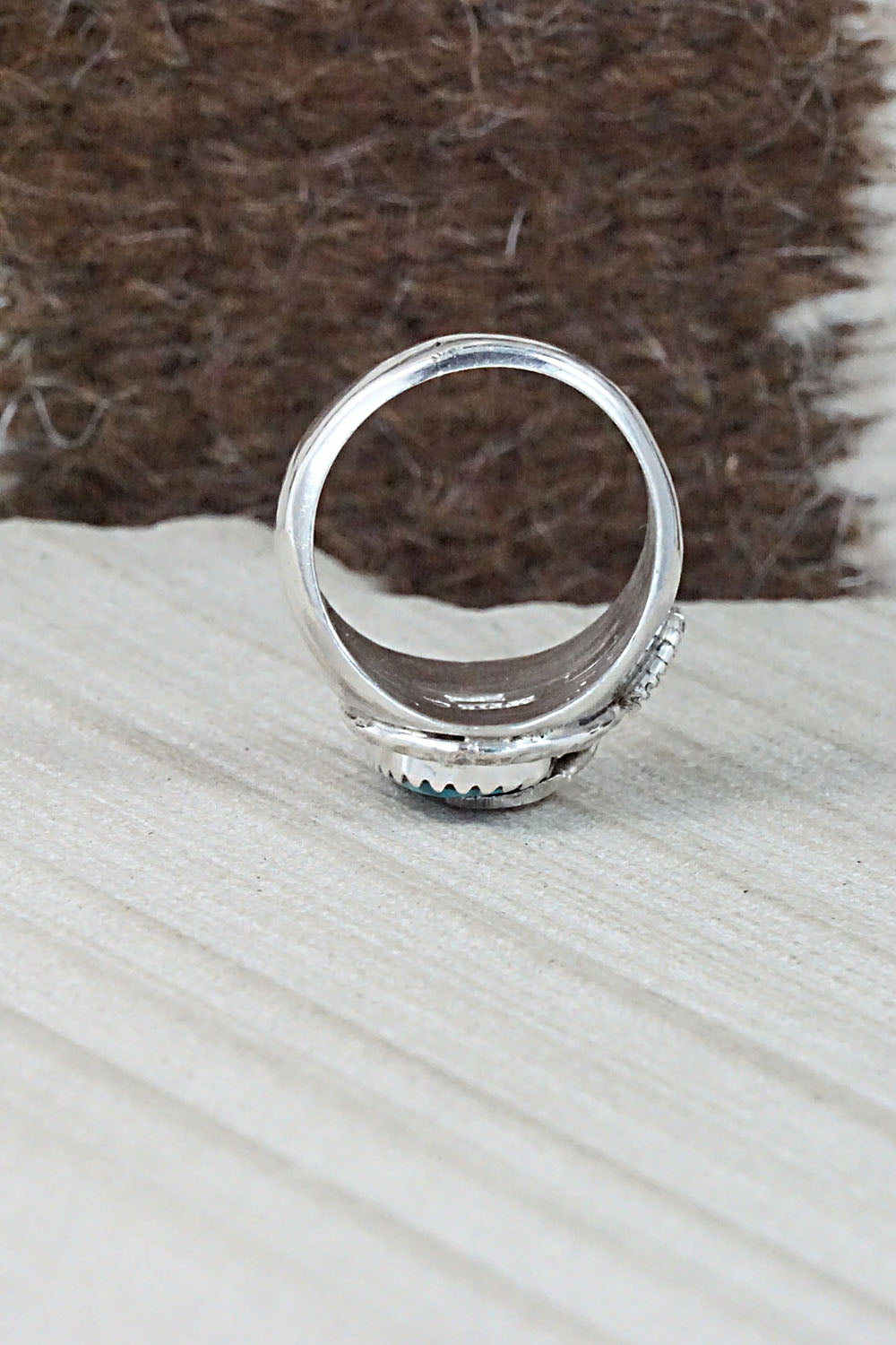 Turquoise & Sterling Silver Ring - Joy Calavaza - Size 7