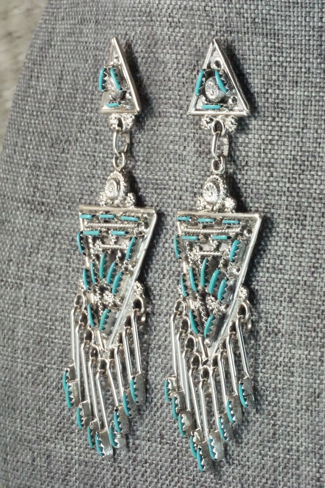 Turquoise & Sterling Silver Earrings - Kevin Leekity