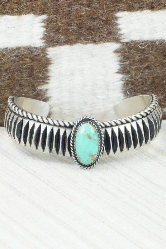 Turquoise and Sterling Silver Bracelet - Leander Tahe