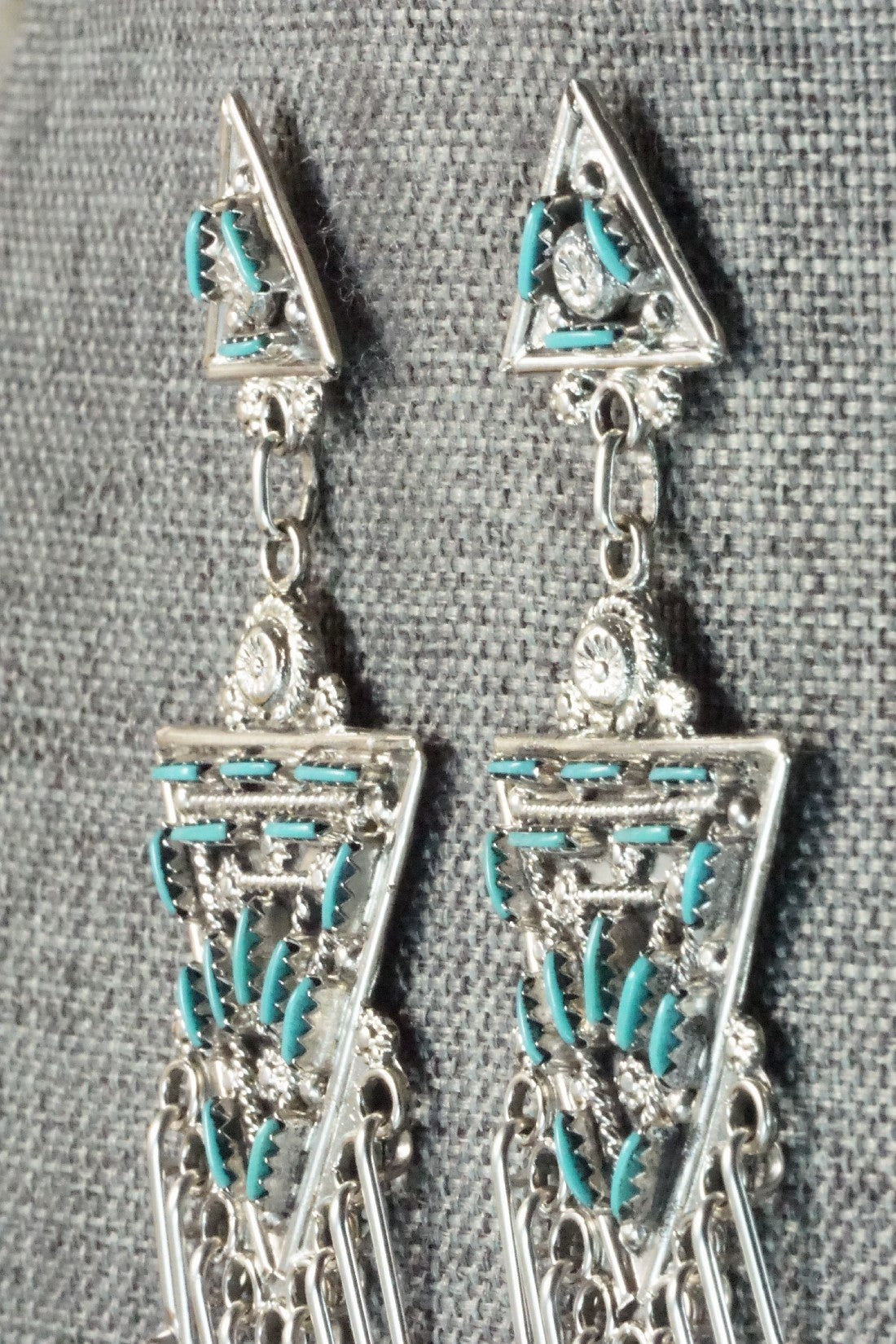 Turquoise & Sterling Silver Earrings - Kevin Leekity