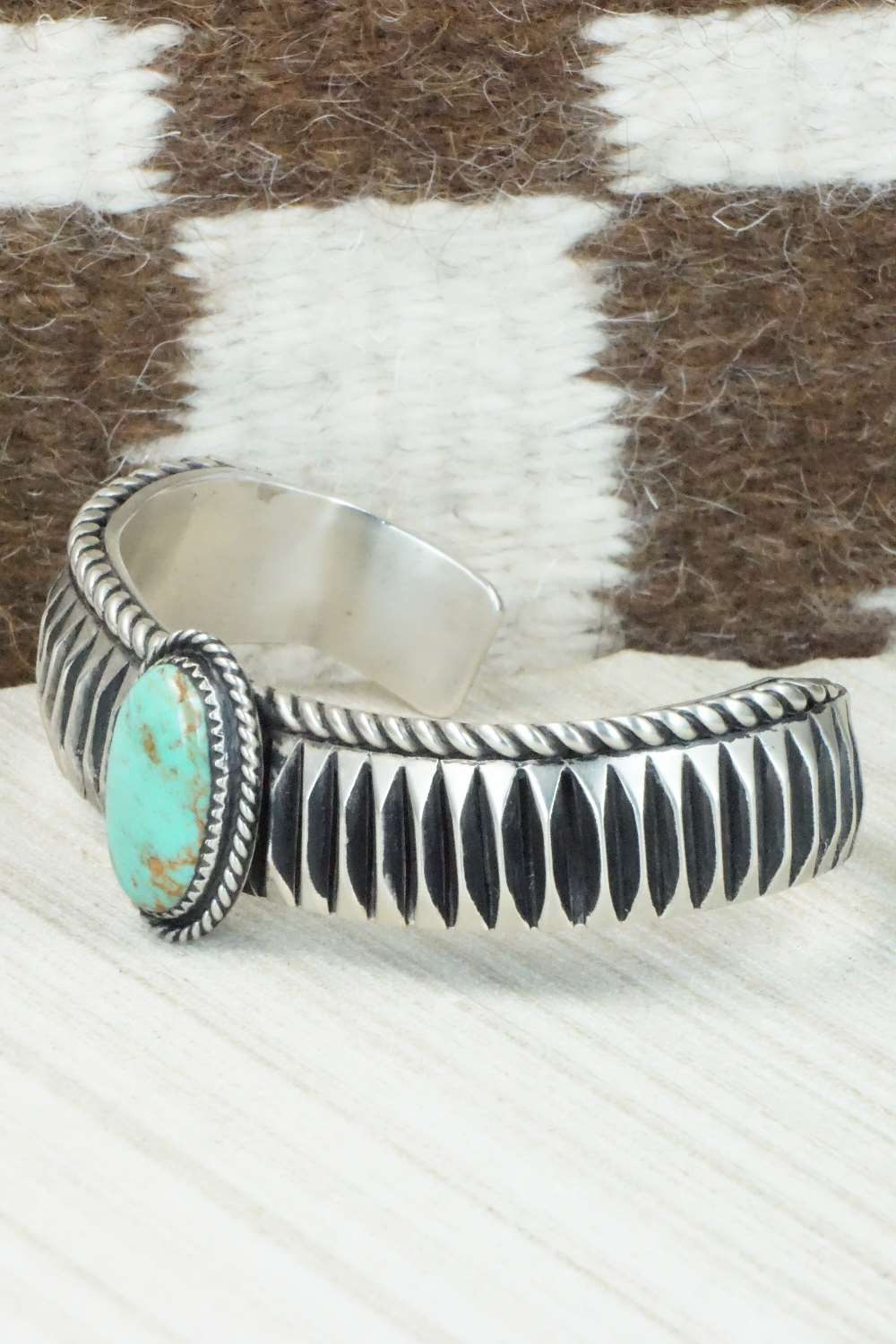 Turquoise and Sterling Silver Bracelet - Leander Tahe