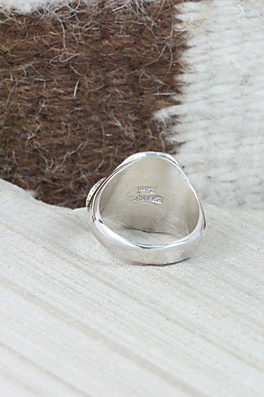 Turquoise & Sterling Silver Ring - Joy Calavaza - Size 6.5