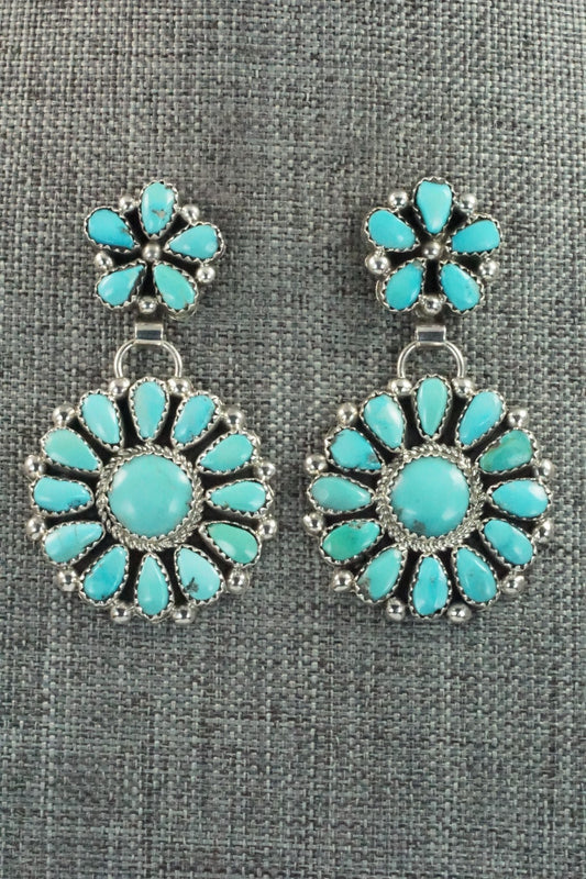Turquoise & Sterling Silver Earrings - Eunise Wilson