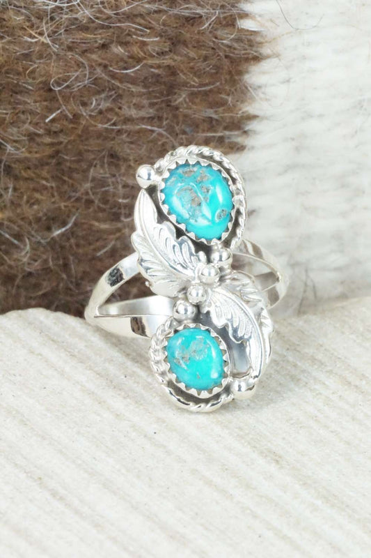 Turquoise & Sterling Silver Ring - William Begay - Size 8.5