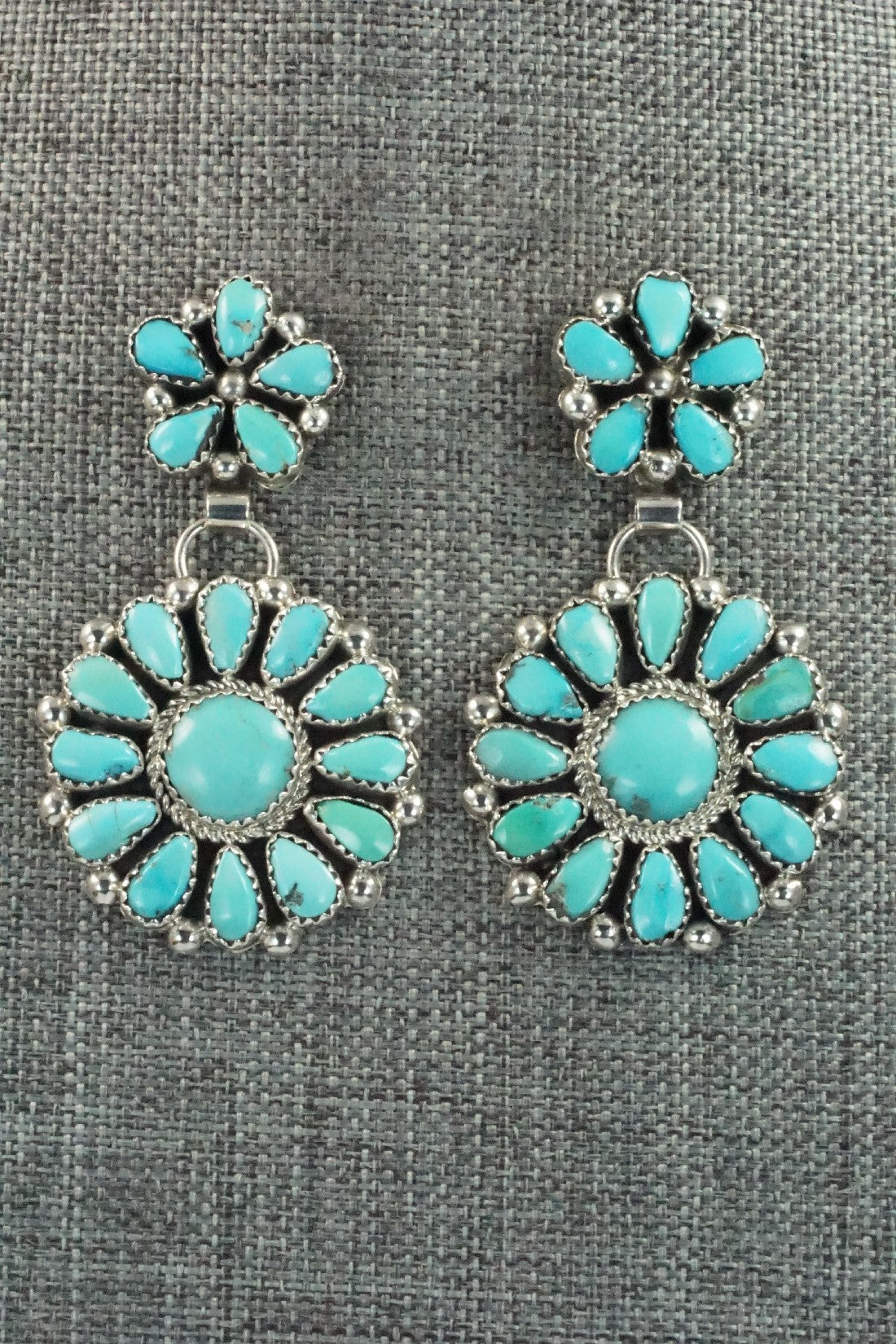 Turquoise & Sterling Silver Earrings - Eunise Wilson