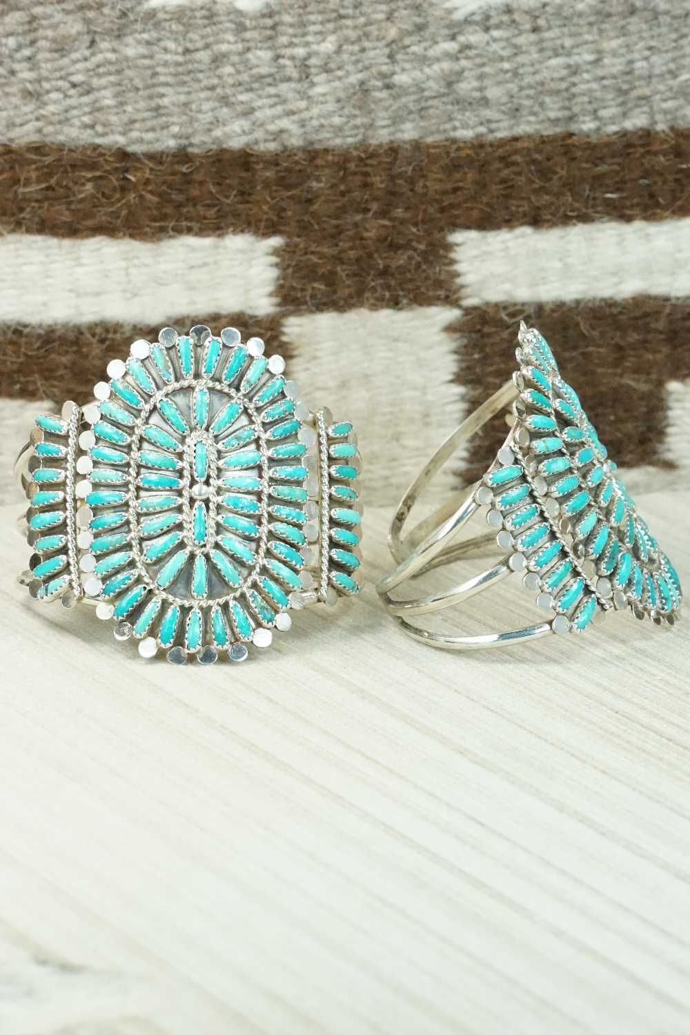 Turquoise & Sterling Silver Squash Blossom Set - Lavell Byjoe