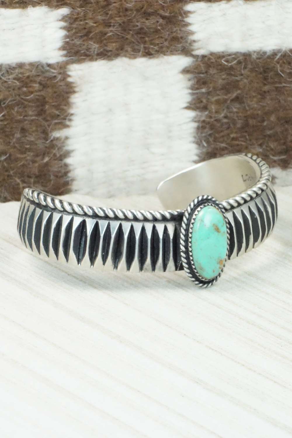 Turquoise and Sterling Silver Bracelet - Leander Tahe
