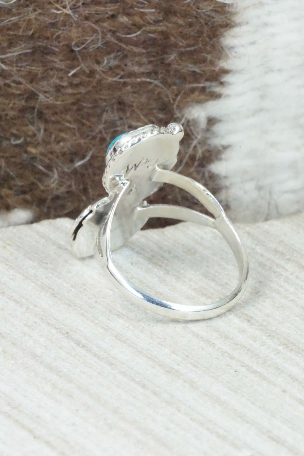 Turquoise & Sterling Silver Ring - William Begay - Size 8.5
