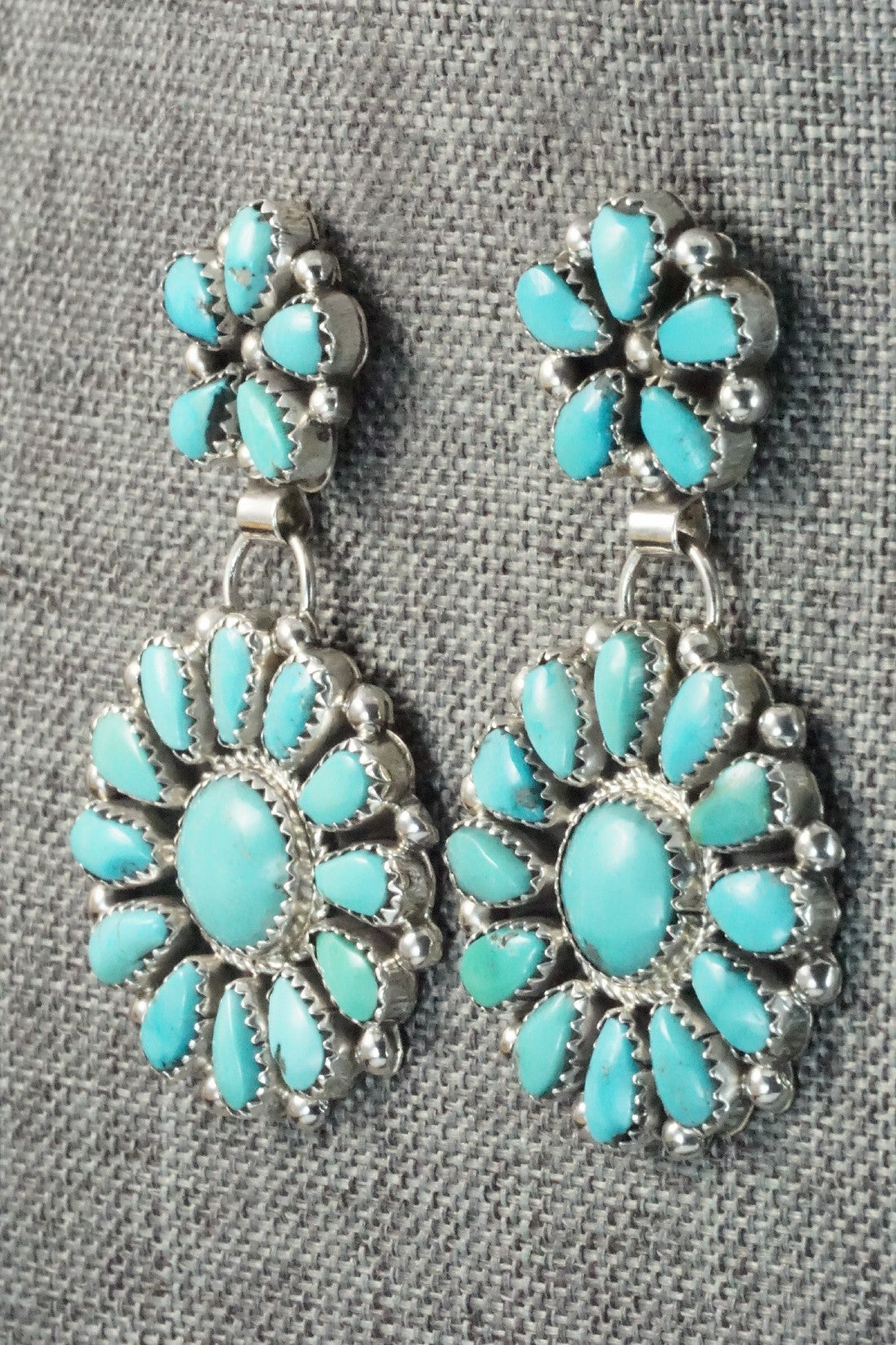 Turquoise & Sterling Silver Earrings - Eunise Wilson