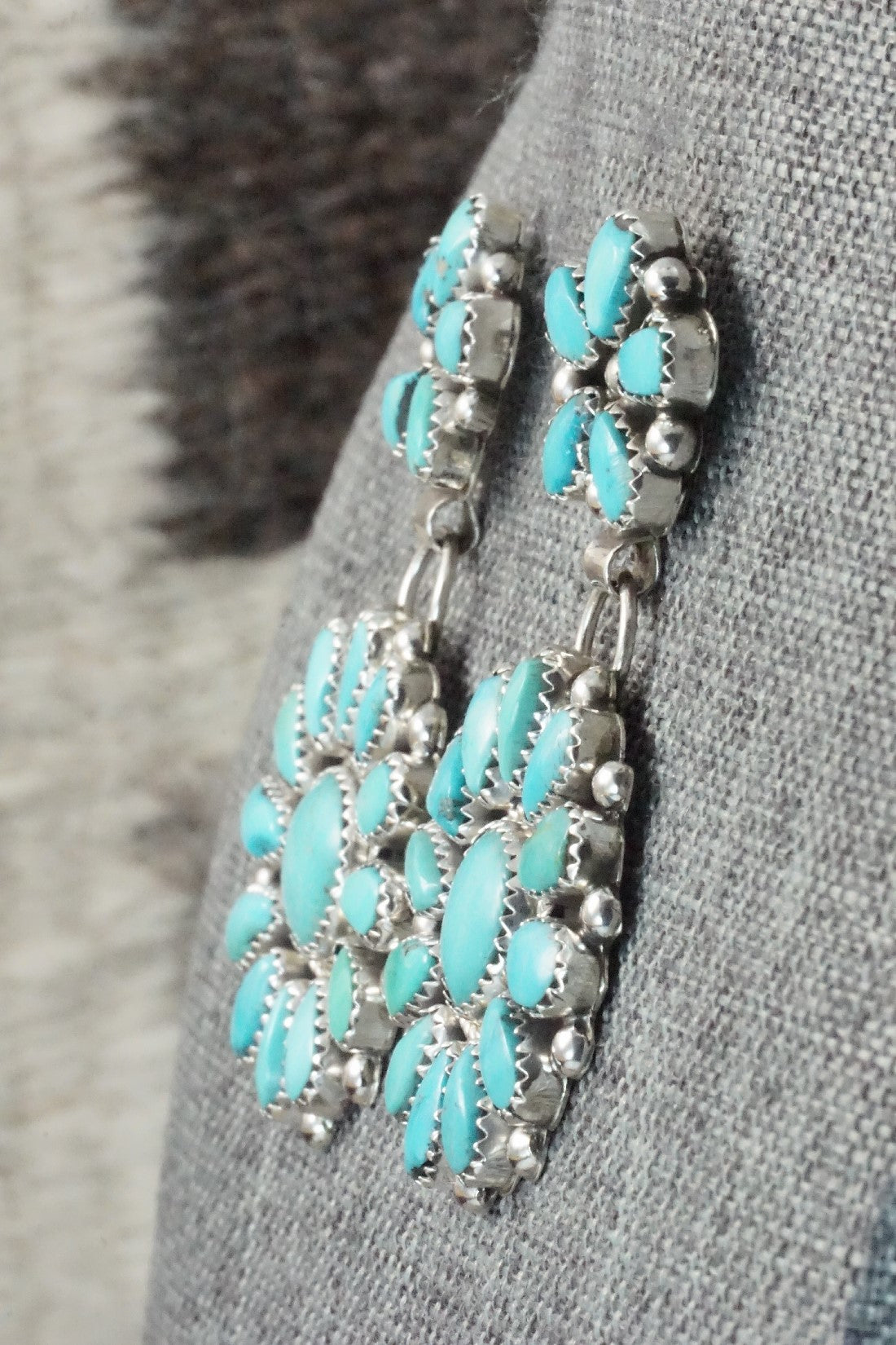 Turquoise & Sterling Silver Earrings - Eunise Wilson
