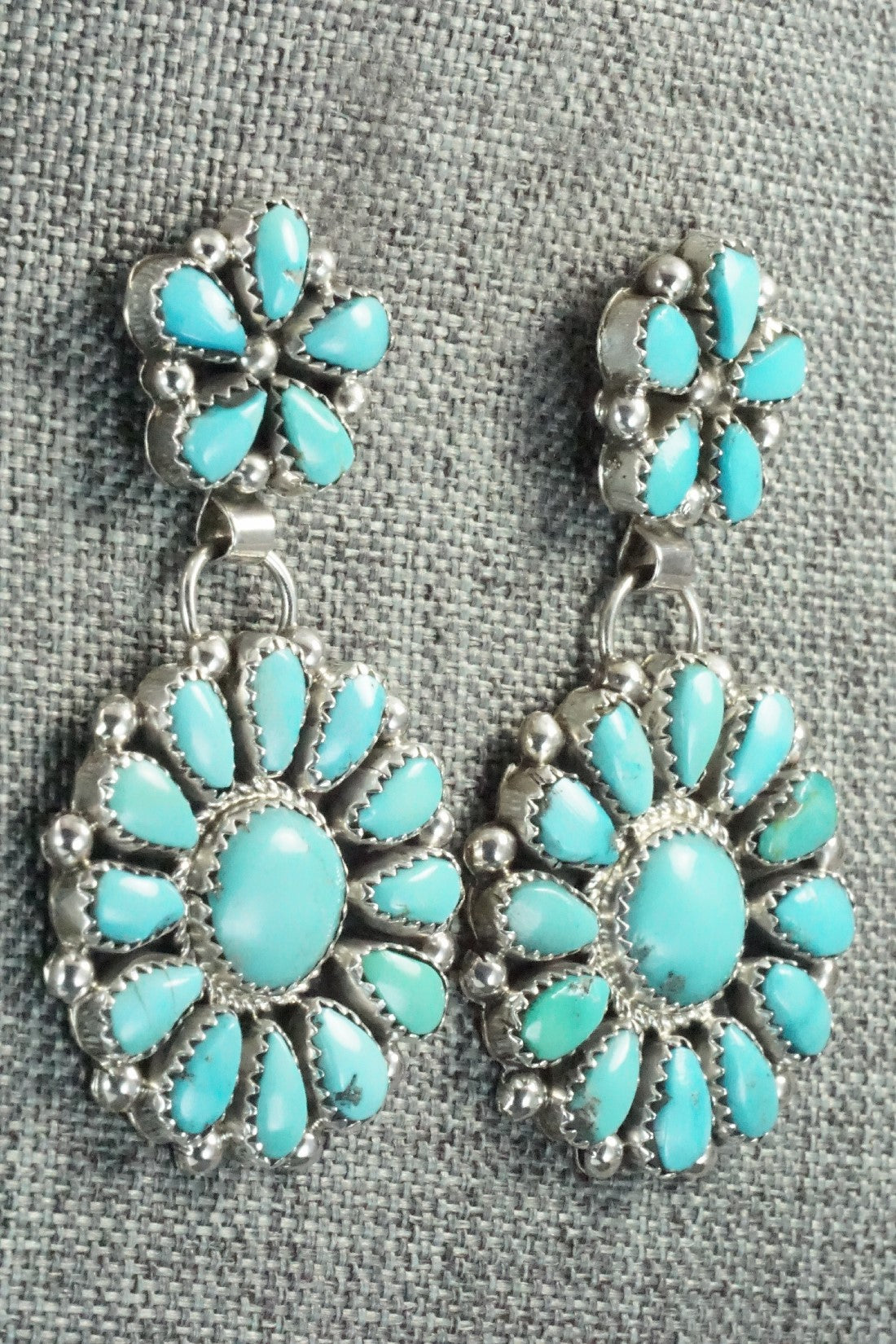 Turquoise & Sterling Silver Earrings - Eunise Wilson