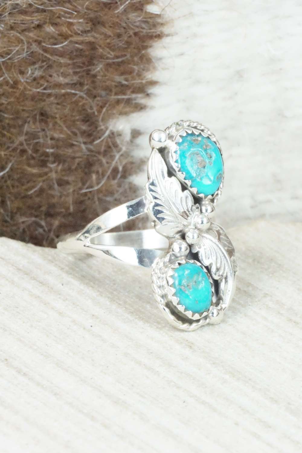 Turquoise & Sterling Silver Ring - William Begay - Size 8.5