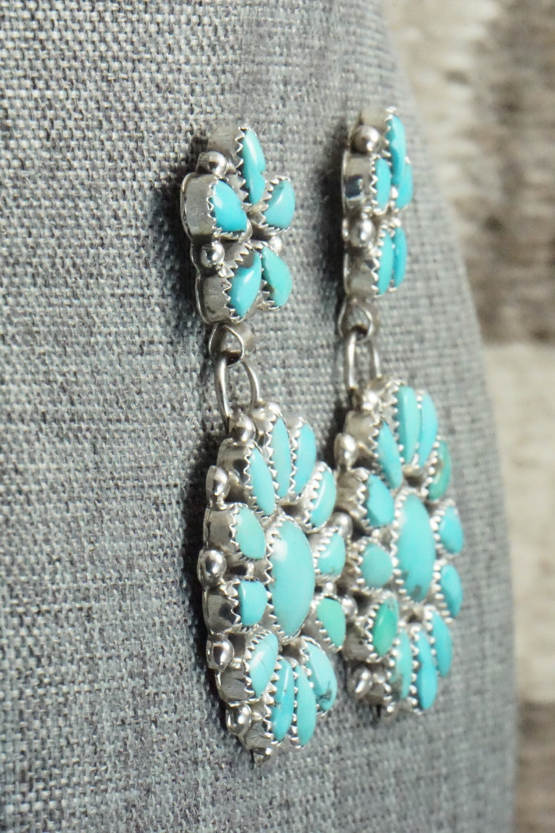 Turquoise & Sterling Silver Earrings - Eunise Wilson