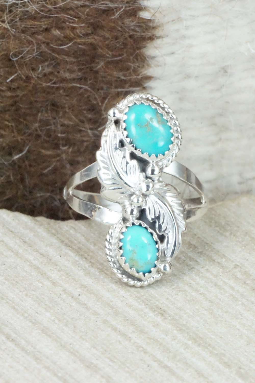 Turquoise & Sterling Silver Ring - William Begay - Size 9