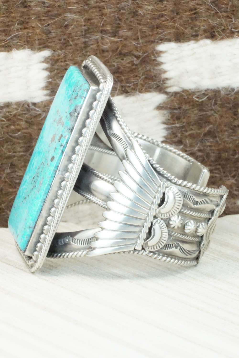Turquoise & Sterling Silver Bracelet - Raymond Delgarito