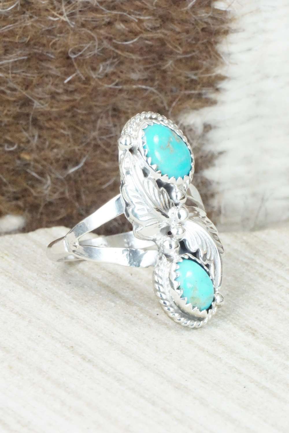 Turquoise & Sterling Silver Ring - William Begay - Size 9