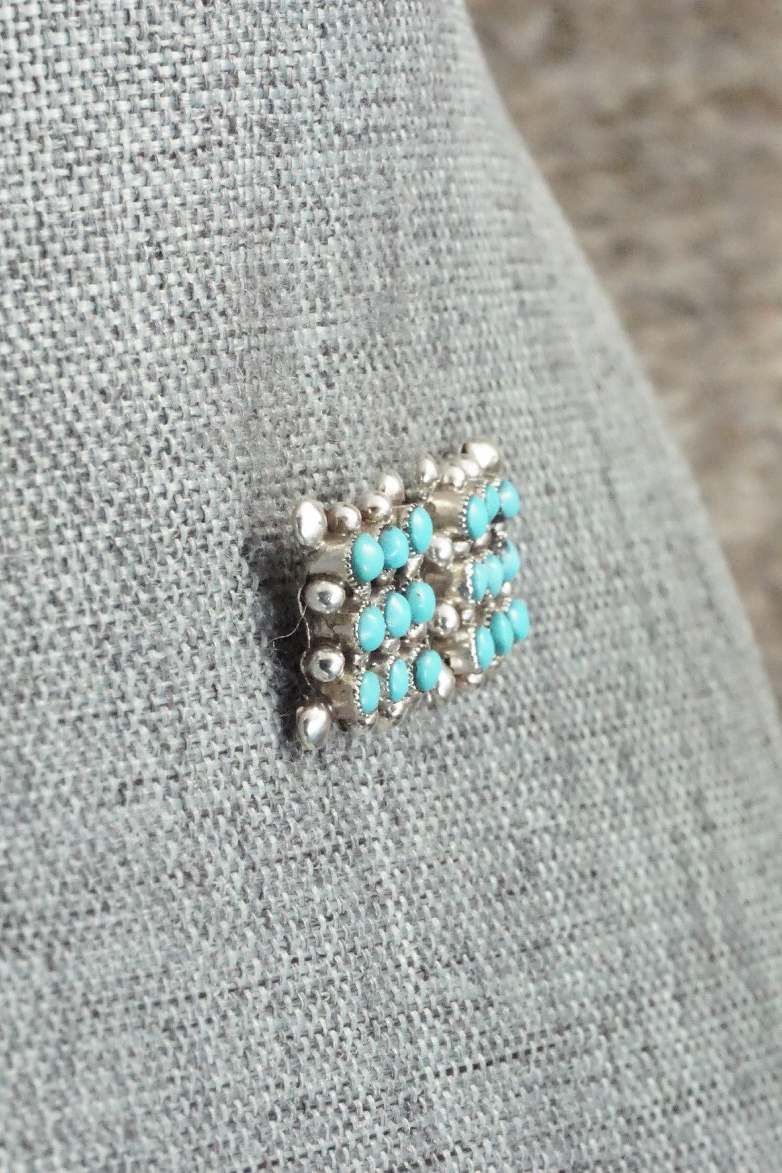 Turquoise & Sterling Silver Earrings - Calvert Lamy