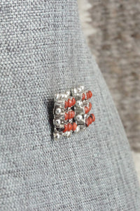 Coral & Sterling Silver Earrings - Calvert Lamy