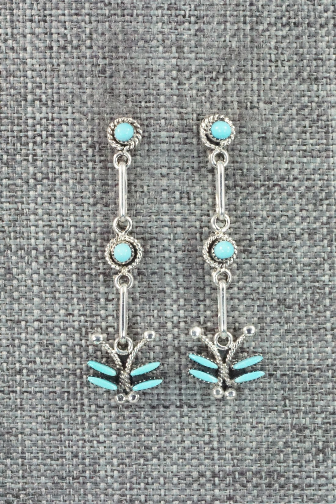 Turquoise & Sterling Silver Earrings - Mildred Ukestine