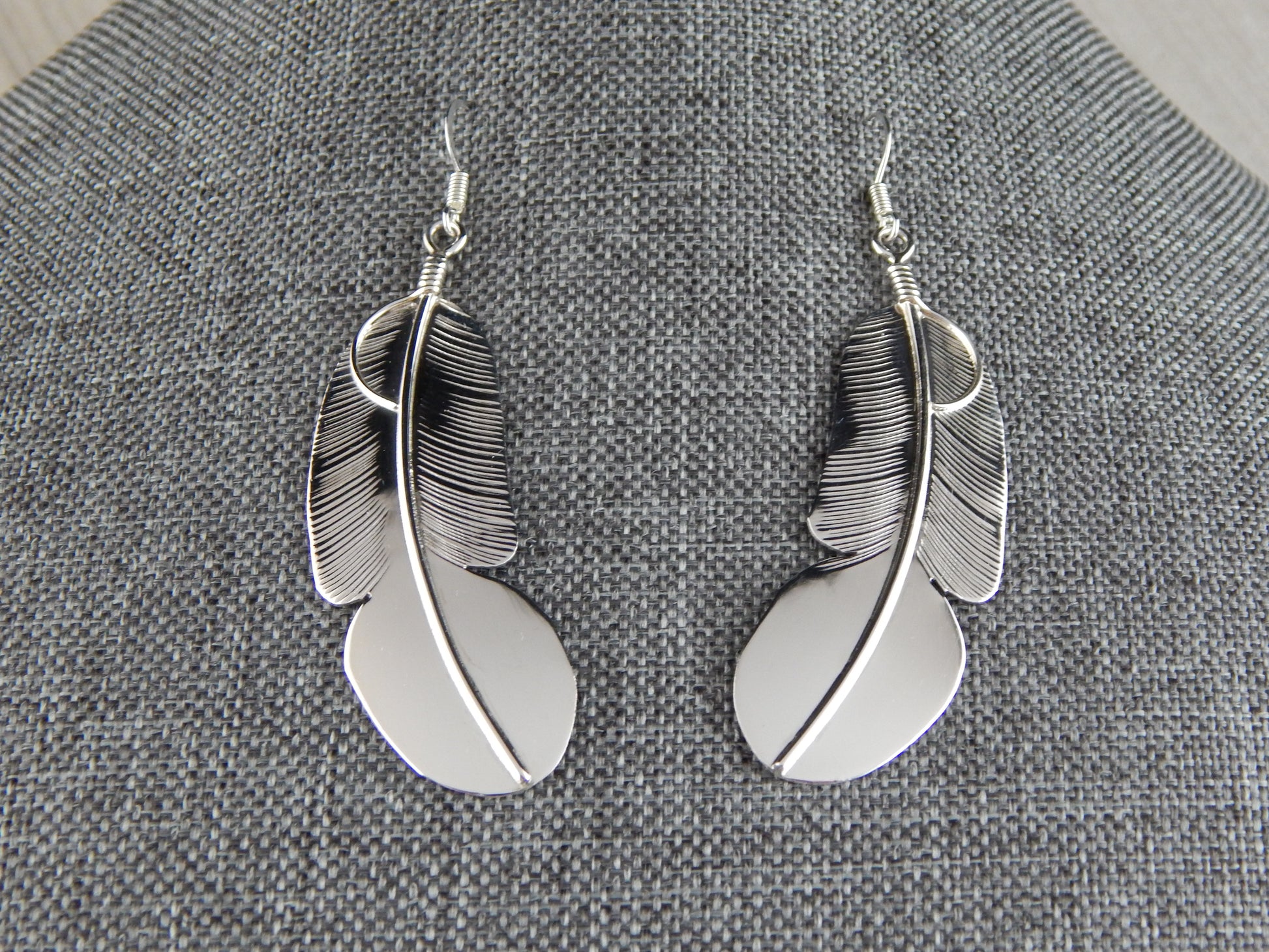 Navajo Sterling Silver Earrings - Chester Charley - High Lonesome Trading