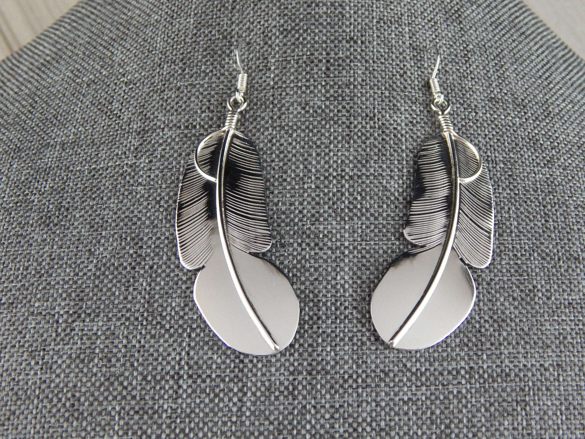 Navajo Sterling Silver Earrings - Chester Charley - High Lonesome Trading