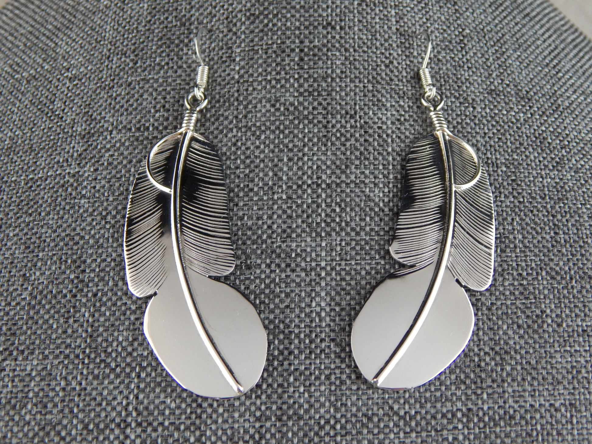 Navajo Sterling Silver Earrings - Chester Charley - High Lonesome Trading