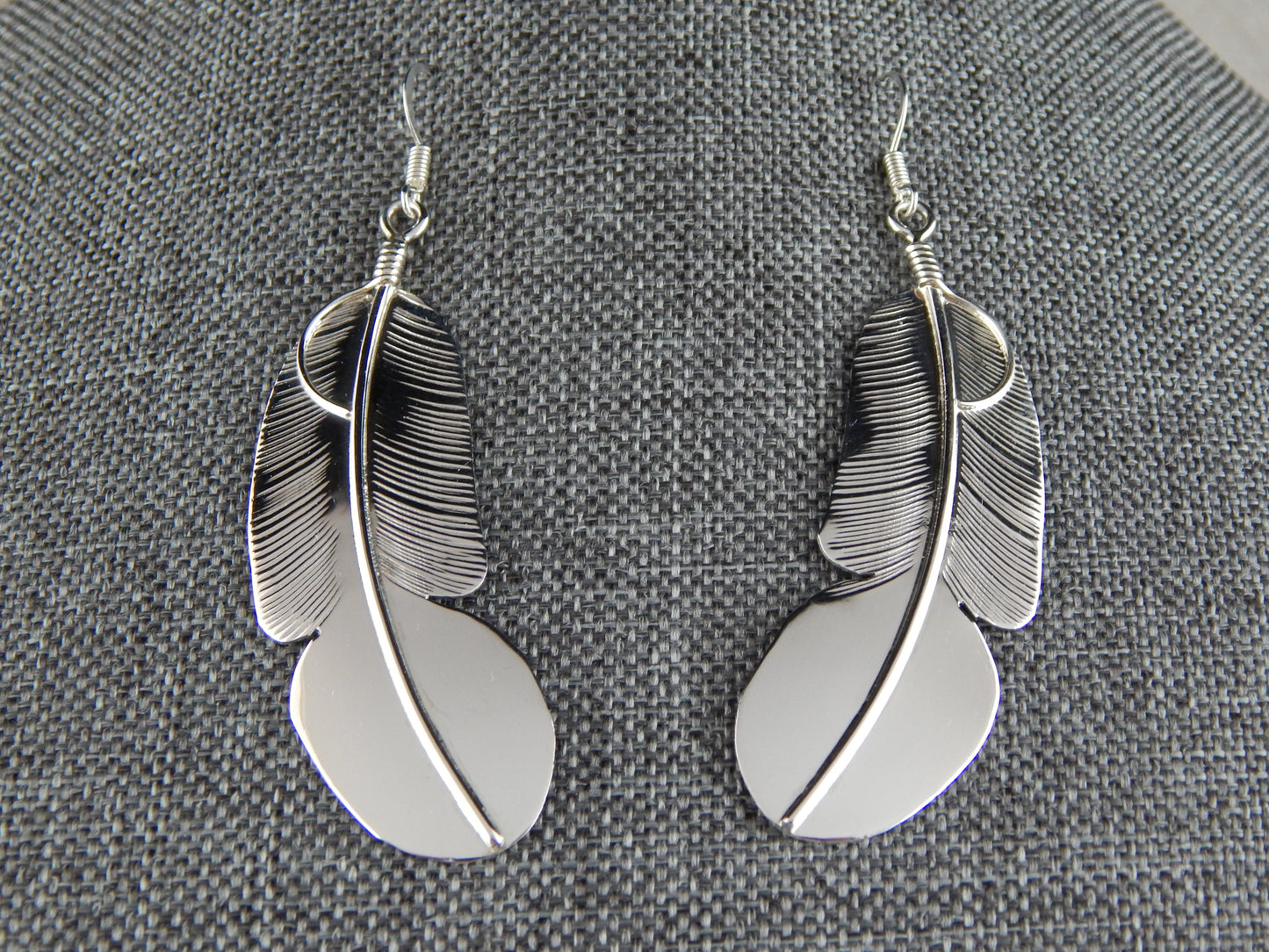 Navajo Sterling Silver Earrings - Chester Charley - High Lonesome Trading