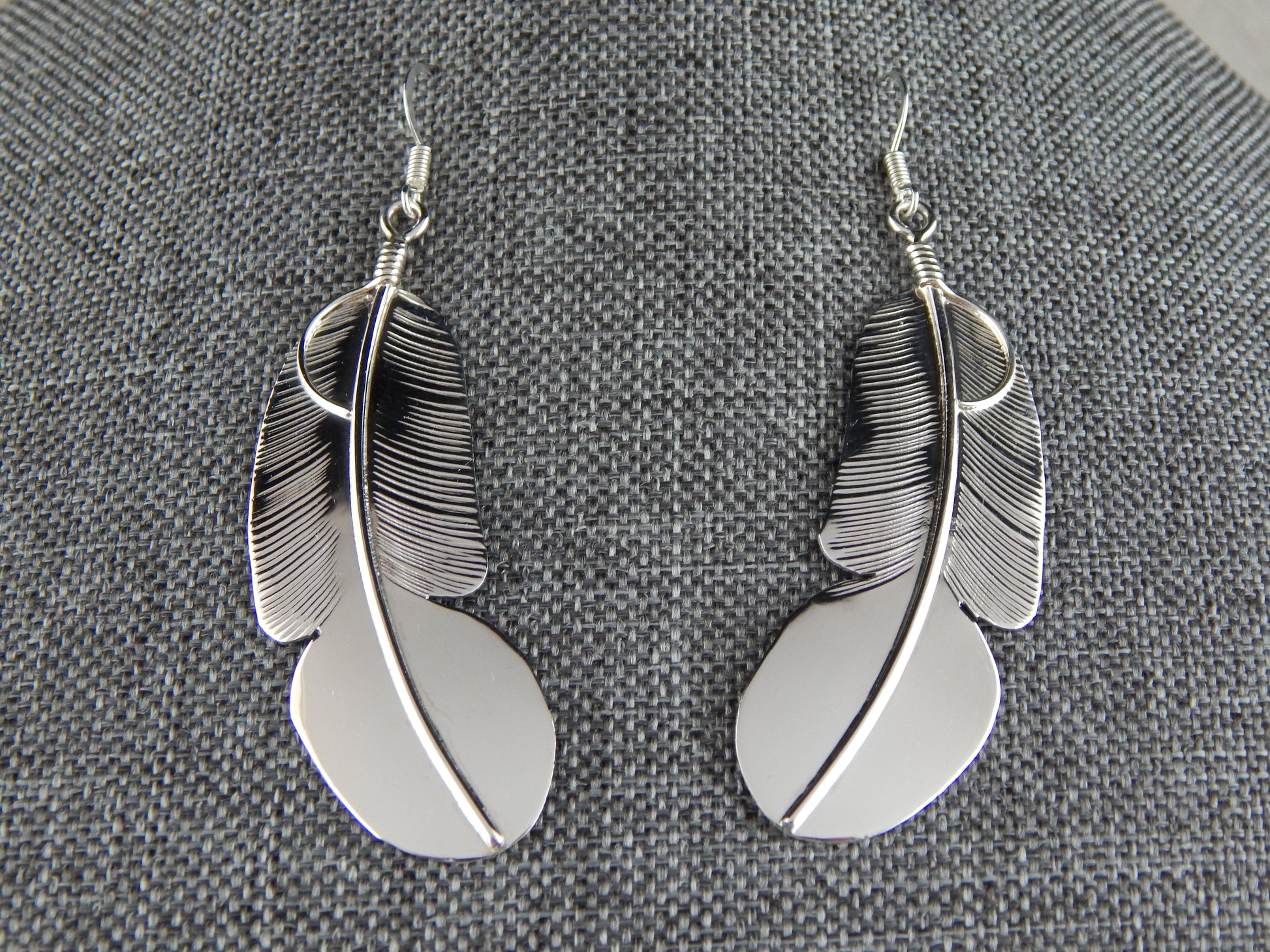 Navajo Sterling Silver Earrings - Chester Charley - High Lonesome Trading