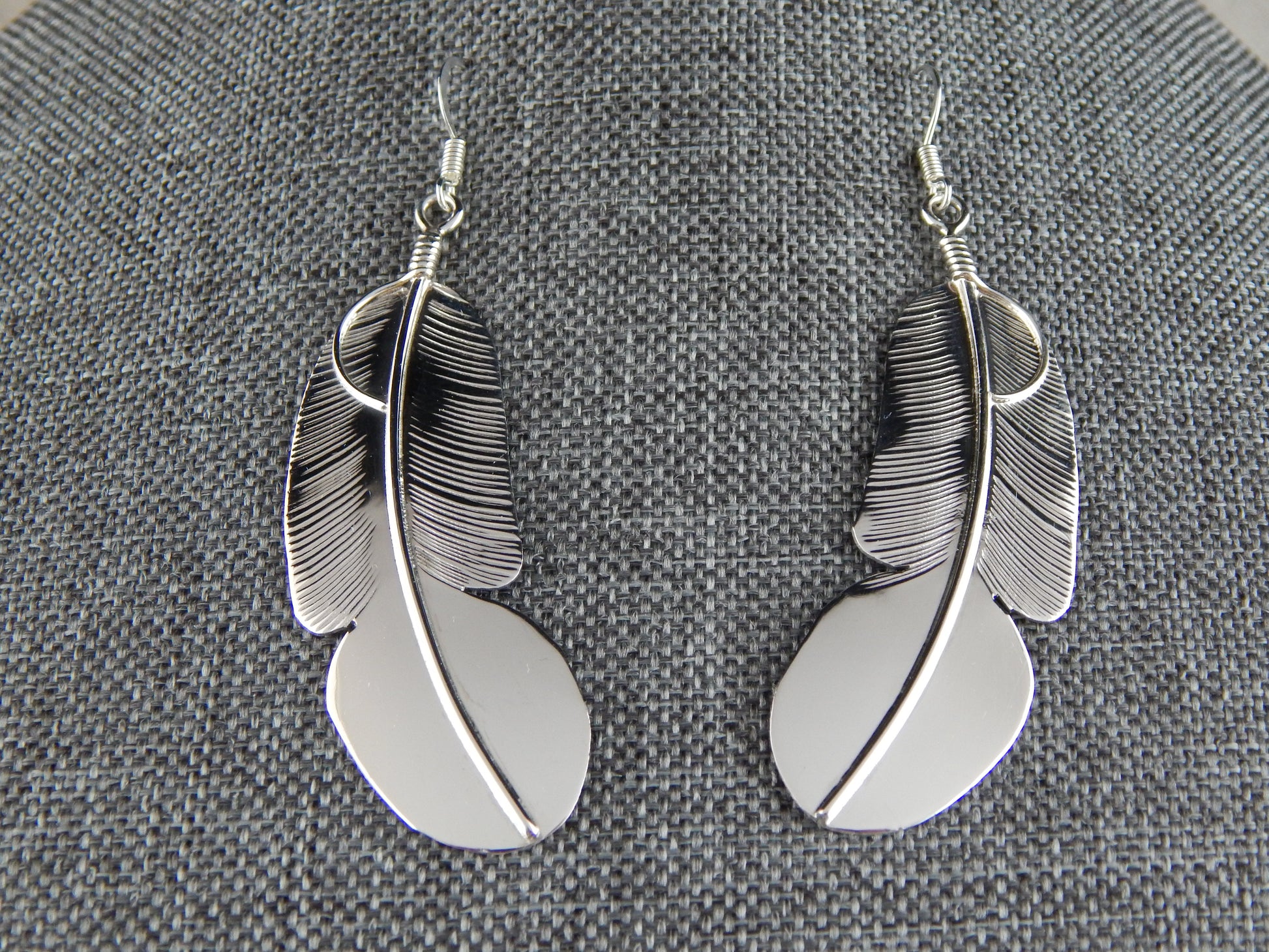 Navajo Sterling Silver Earrings - Chester Charley - High Lonesome Trading