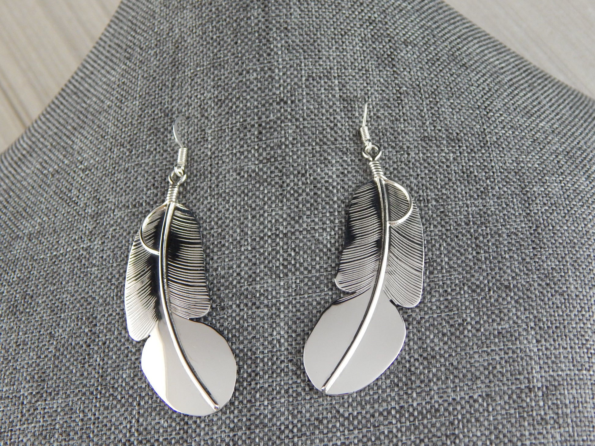 Navajo Sterling Silver Earrings - Chester Charley - High Lonesome Trading