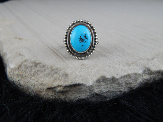 Navajo Turquoise & Sterling Silver Ring - Gloria Begay - High Lonesome Trading