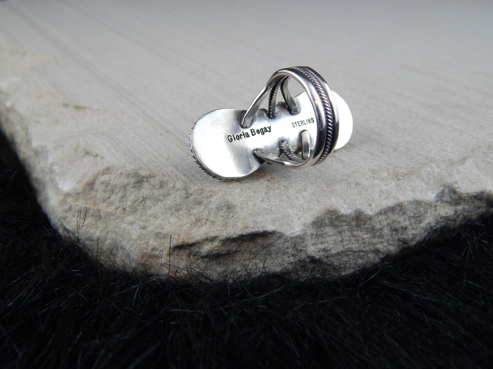 Navajo Turquoise & Sterling Silver Ring - Gloria Begay - High Lonesome Trading