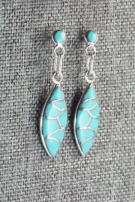 Turquoise & Sterling Silver Earrings - Danny Seoutewa
