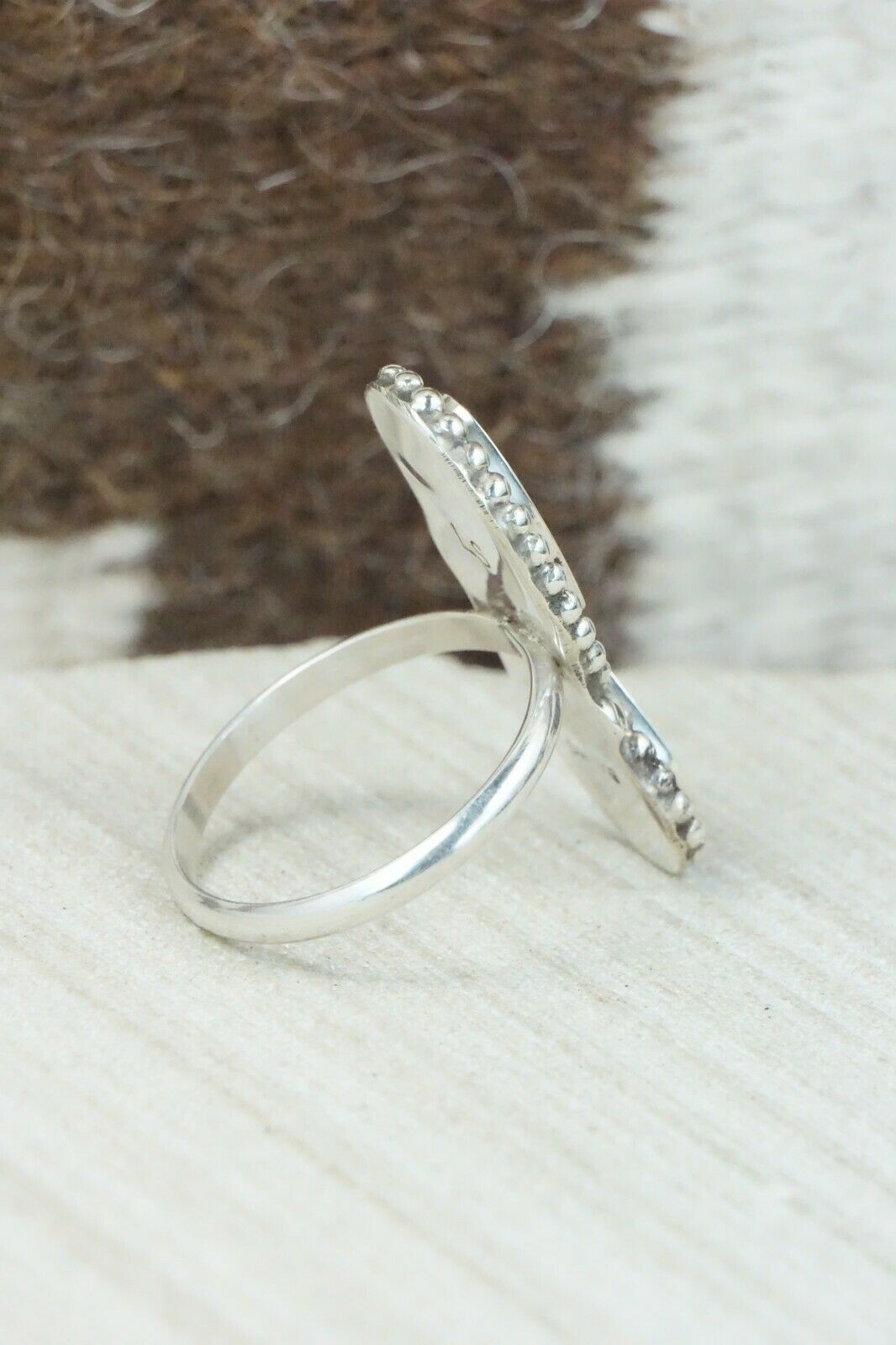 Turquoise & Sterling Silver Ring - Lloyd Salvador - Size 11