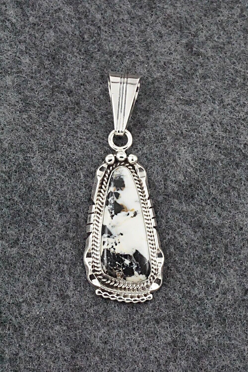White Buffalo & Sterling Silver Pendant - Samuel Yellowhair