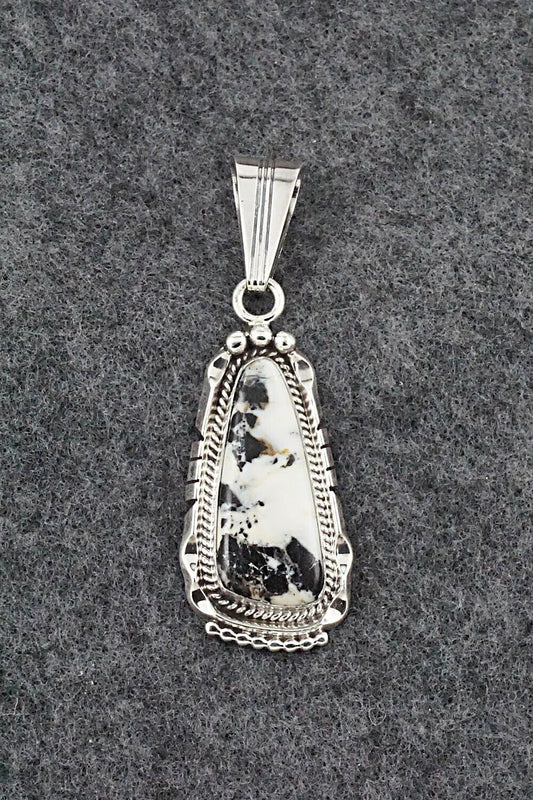 White Buffalo & Sterling Silver Pendant - Samuel Yellowhair