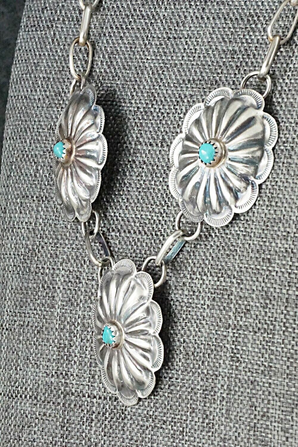 Turquoise & Sterling Silver Necklace and Earrings Set - Joan Begay
