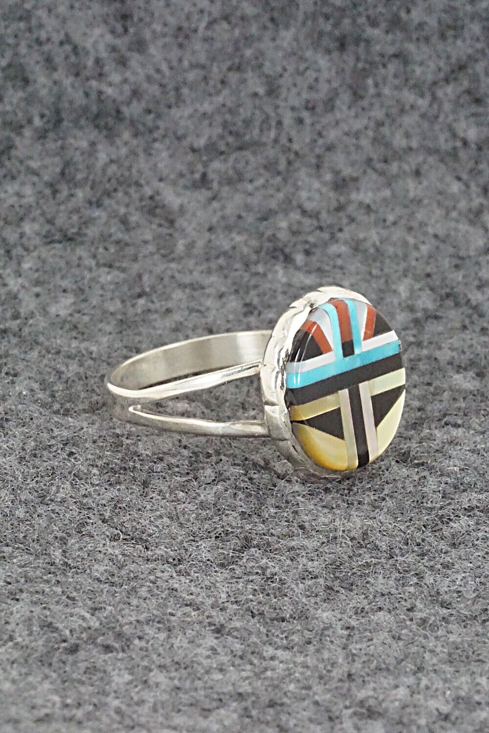 Multi Stone & Sterling Silver Ring - Ruddell Lonjose - Size 7.25