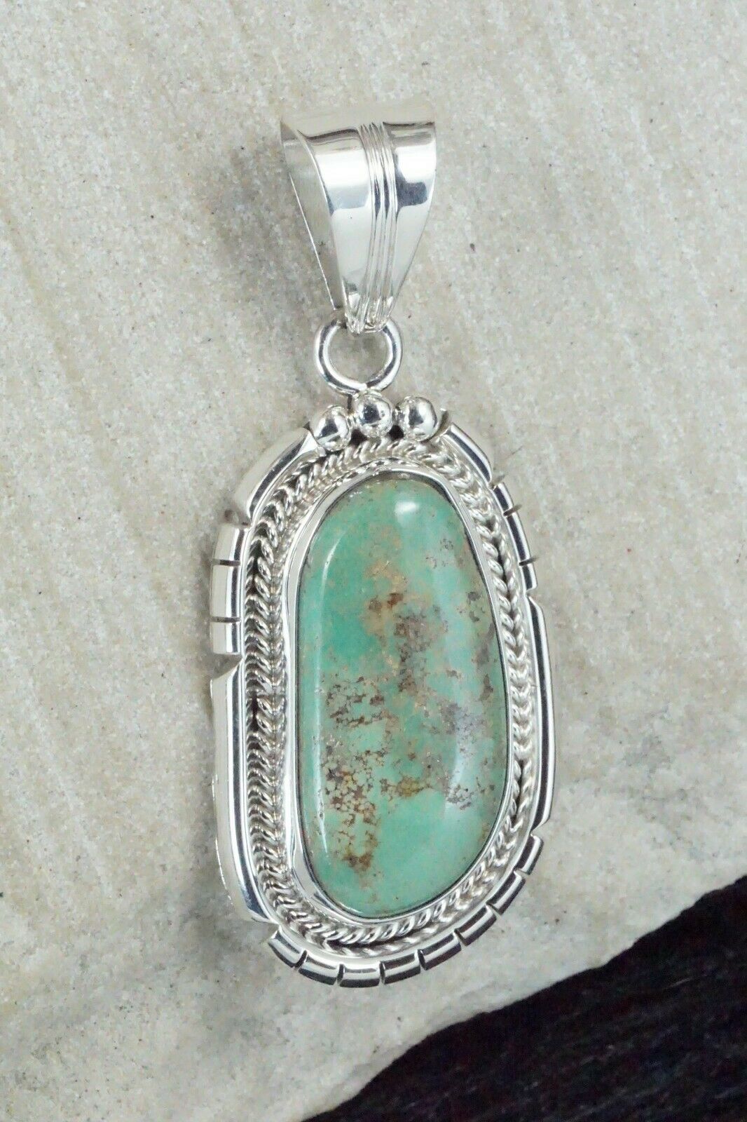 Turquoise & Sterling Silver Pendant - Samuel Yellowhair